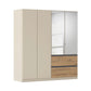 Rauch Cara Champagne 4 Door Mirrored Wardrobe with Drawers 181cm