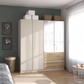 Rauch Cara Champagne 4 Door Mirrored Wardrobe with Drawers 181cm