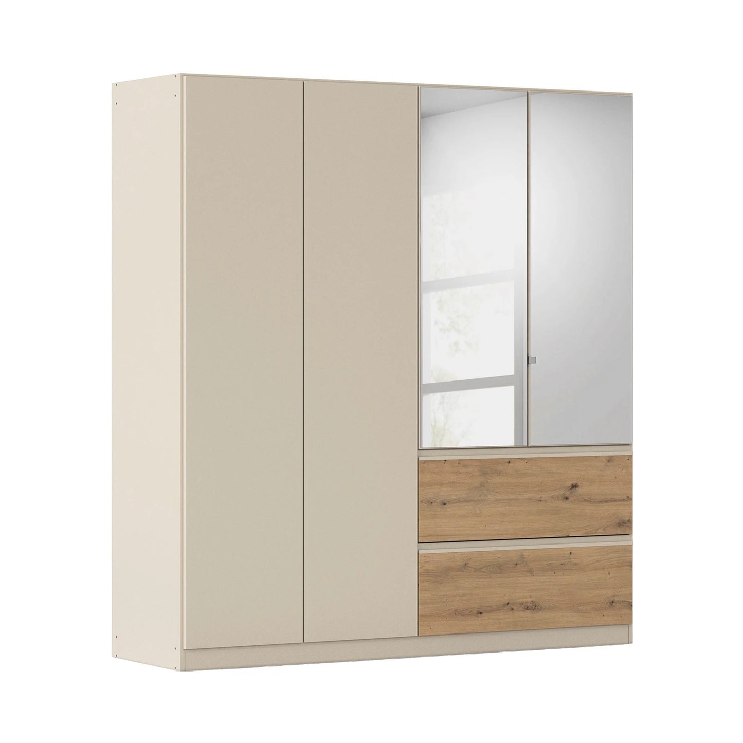 Rauch Cara Champagne 4 Door Mirrored Wardrobe with Drawers 181cm