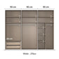 Rauch 270cm Large 3 door Contido Sliding Wardrobe Premium Interior With Dimensions on White Background