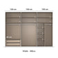 Rauch 300cm Large 3 door Contido Sliding Wardrobe Premium Interior With Dimensions on White Background