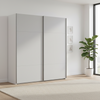Rauch Orange Plus Contido 2 Door Silk Grey Decor Front Sliding Door Wardrobe with Chrome Handles Styled in a Room