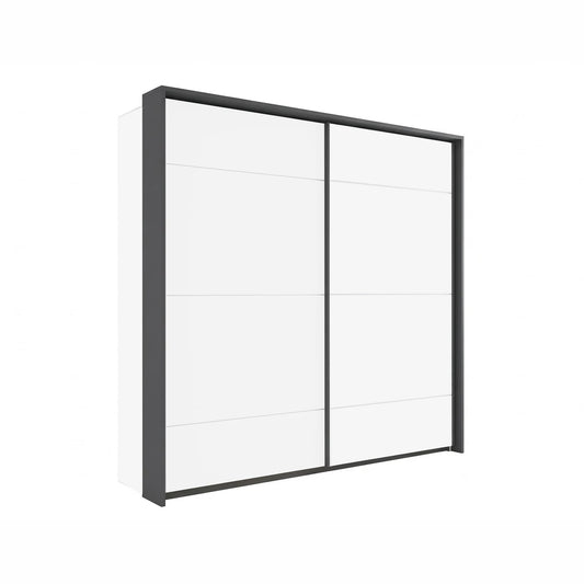 Rauch Corvo White Sliding Door Wardrobe with Passepartout Frame – 225cm