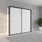 Rauch Corvo White Sliding wardrobe door with black frame and white panels 