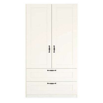 Rauch Cottage 91cm White 2 Door Wardrobe with Drawers - Front view