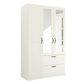 Rauch Cottage 136cm White 3 Door Wardrobe with Drawers & Mirror