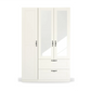 Rauch Cottage 136cm White 3 Door Wardrobe with Drawers & Mirror - Front view