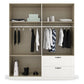 Rauch Cottage 181cm White 4 Door Wardrobe with Drawers - Interior view Styled in a Bedroom