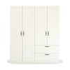 Rauch Cottage 181cm White 4 Door Wardrobe with Drawers - Front view