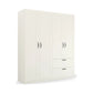 Rauch Cottage 181cm White 4 Door Wardrobe with Drawers 