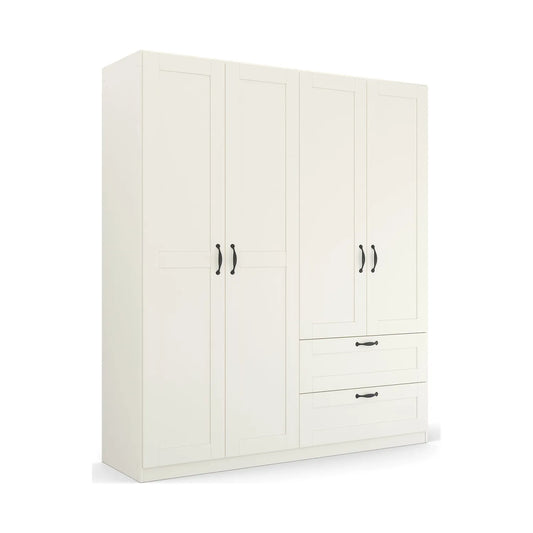 Rauch Cottage 181cm White 4 Door Wardrobe with Drawers 