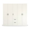 Rauch Cottage 226cm Wide 5 Door Wardrobe with Drawers & Mirror - Front view