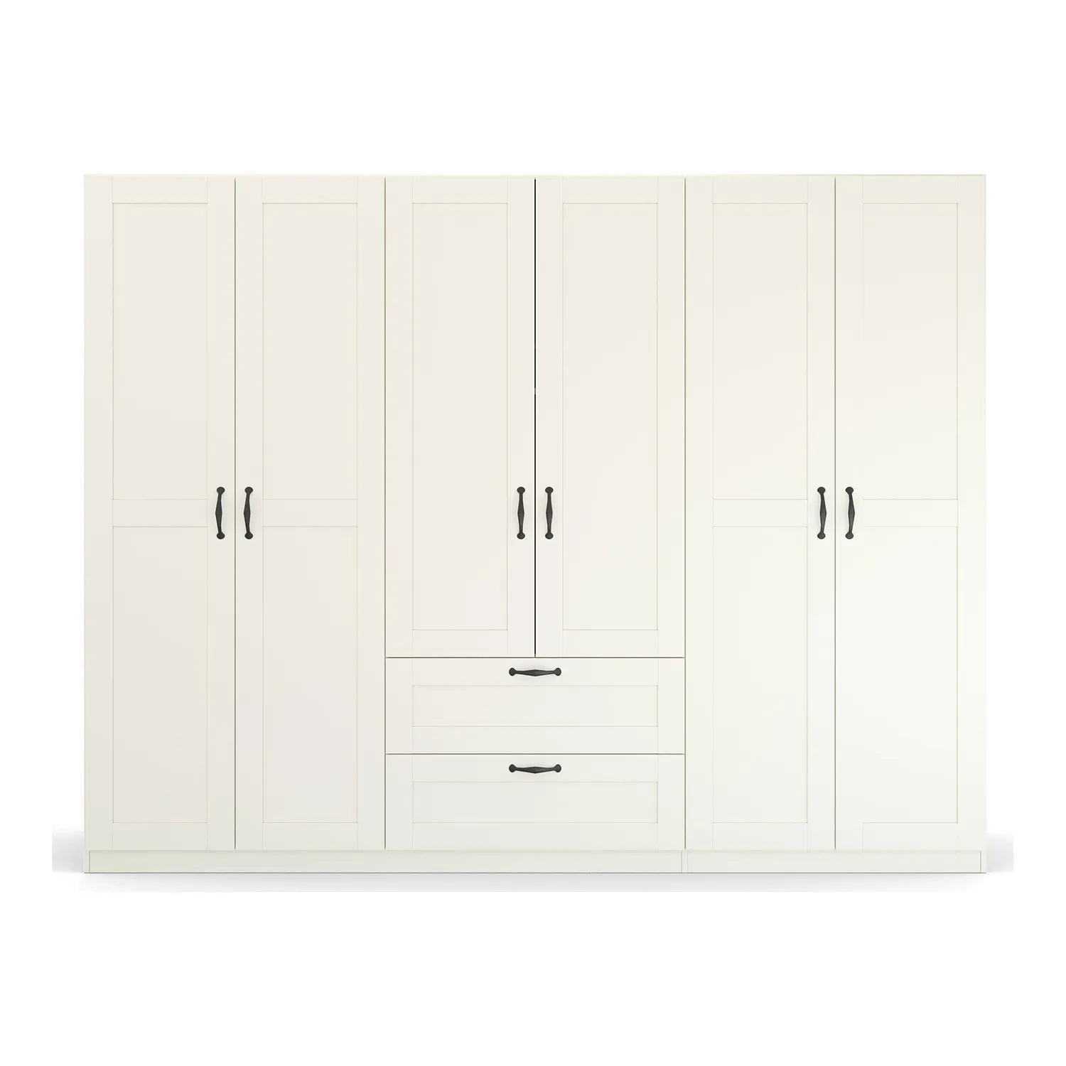 Rauch Cottage 271cm Wide 6 Door Wardrobe with Drawers - Front view