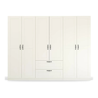 Rauch Cottage 271cm Wide 6 Door Wardrobe with Drawers - Front view