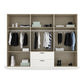 Rauch Cottage 271cm Wide 6 Door Wardrobe with Drawers - Interior view Styled in a Bedroom