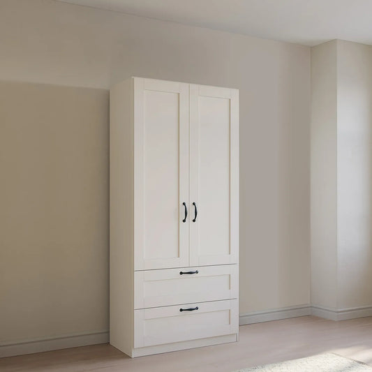 Rauch Cottage 91cm White 2 Door Wardrobe with Drawers