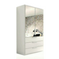 Rauch Crystal 2 Door Colour Glass & Mirror Wardrobe with Drawers in White