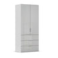 Rauch Crystal 2 Door Colour Glass Wardrobe with Drawers in  Silk Grey