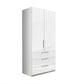 Rauch Crystal 2 Door Colour Glass Wardrobe with Drawers in White