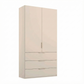 Rauch Crystal 2 Door Colour Glass Wardrobe with Drawers in champagne