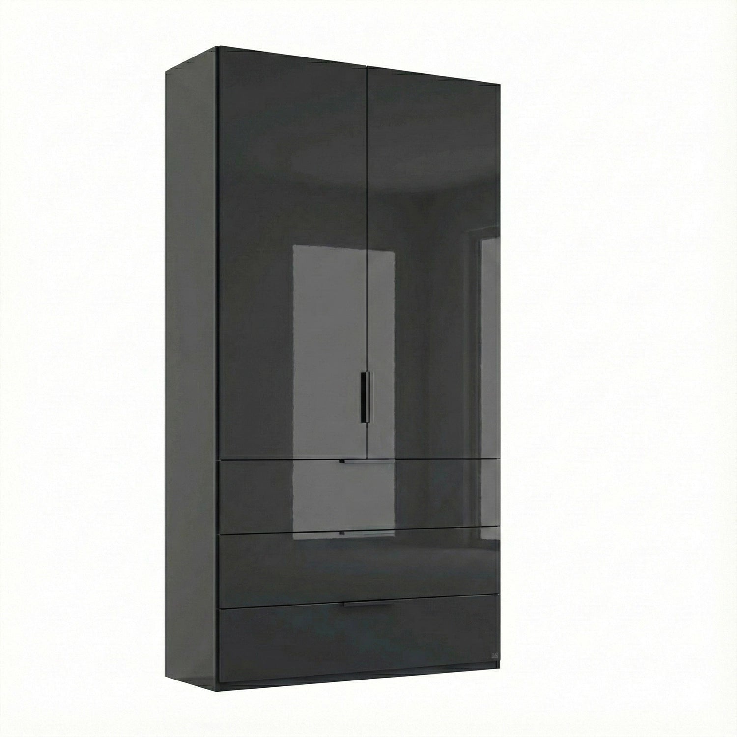 Rauch Crystal 2 Door Colour Glass Wardrobe with Drawers in  Graphite