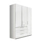 Rauch Crystal 3 Door Colour Glass Wardrobe with Drawers in White