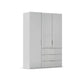 Rauch Crystal 3 Door Colour Glass Wardrobe with Drawers in Silk Grey