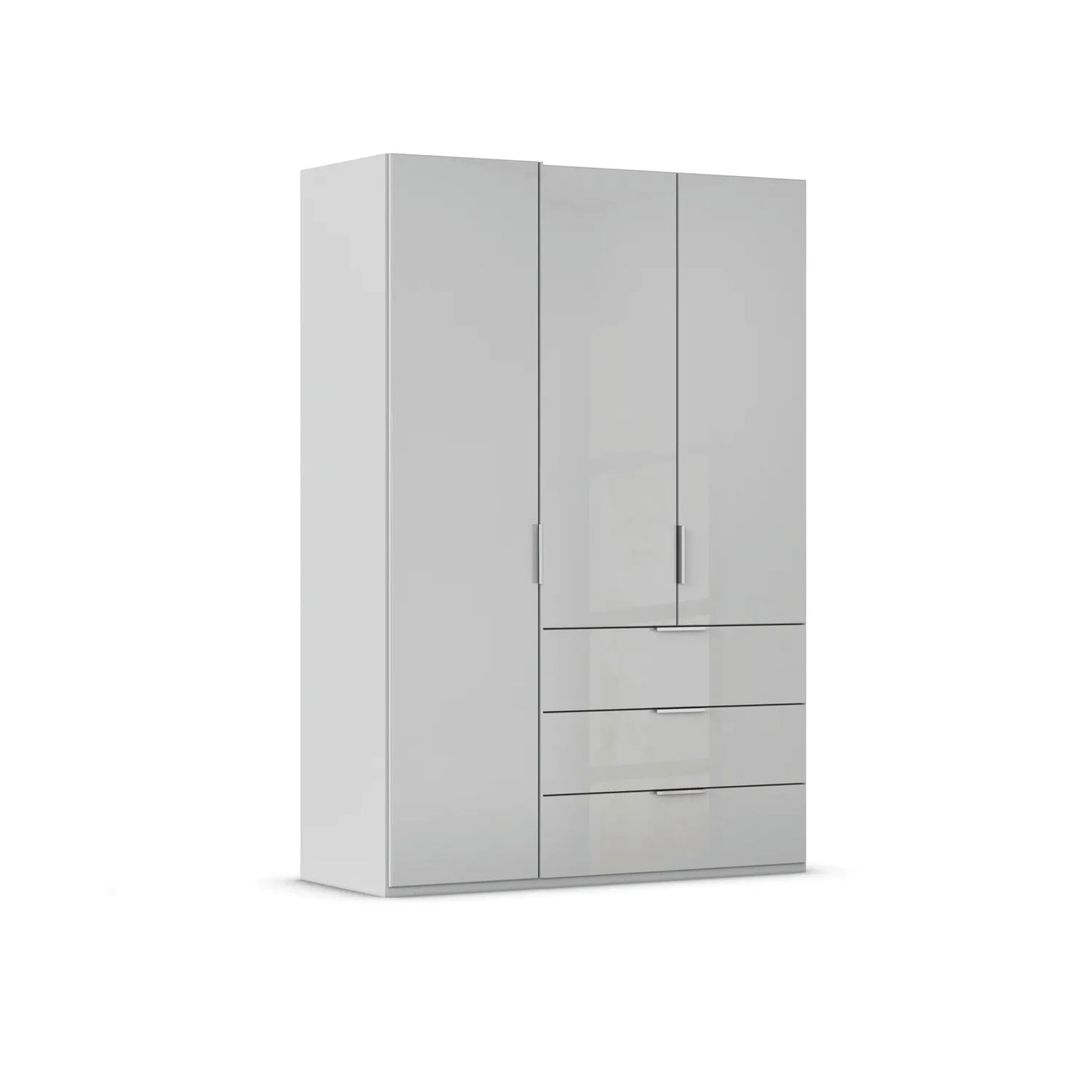 Rauch Crystal 3 Door Colour Glass Wardrobe with Drawers in Silk Grey