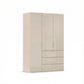 Rauch Crystal 3 Door Colour Glass Wardrobe with Drawers in Champagne