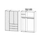 Rauch Crystal 3 Door Colour Glass Wardrobe with Drawers - Interior view