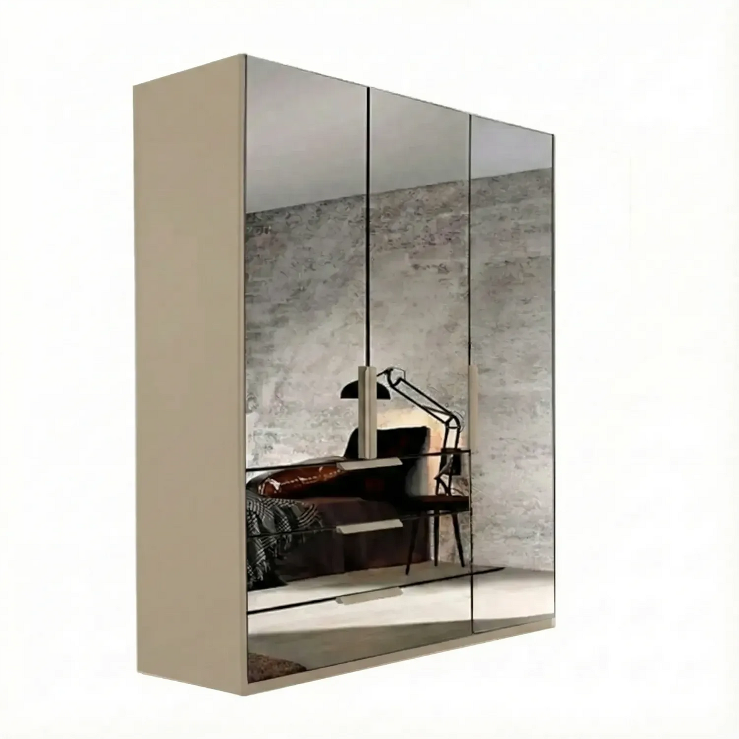 Rauch Crystal 3 Door Full Mirror Wardrobe with Drawers in Champagne