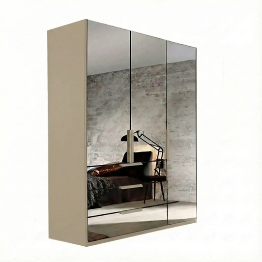 Rauch Crystal 3 Door Full Mirror Wardrobe with Drawers in Champagne