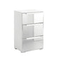 Crystal 3 Drawer Bedside Table in White