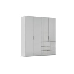 Rauch Crystal 4 Door Colour Glass Wardrobe with Drawers in Silk Grey