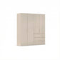 Rauch Crystal 4 Door Colour Glass Wardrobe with Drawers in Champagne