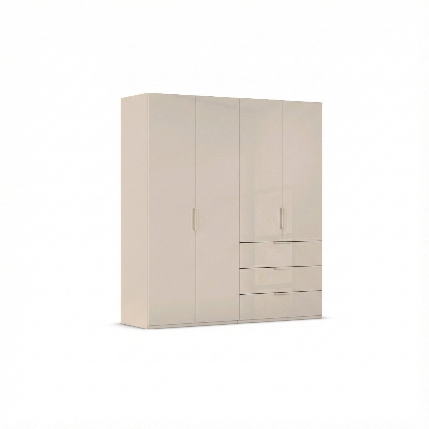 Rauch Crystal 4 Door Colour Glass Wardrobe with Drawers in Champagne