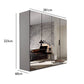 Rauch Miramar 4 Door Full Mirror Wardrobe with Drawers Dimensions on White Background