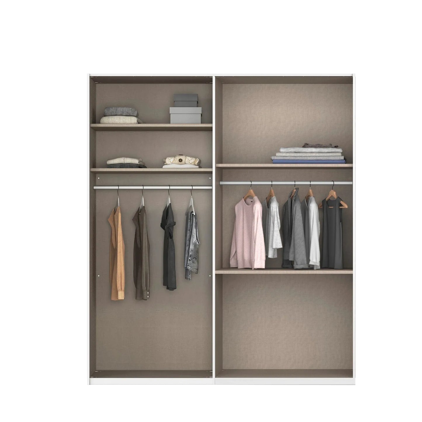 Interior of Rauch Miramar 4 Door Full Mirror Wardrobe with Drawers