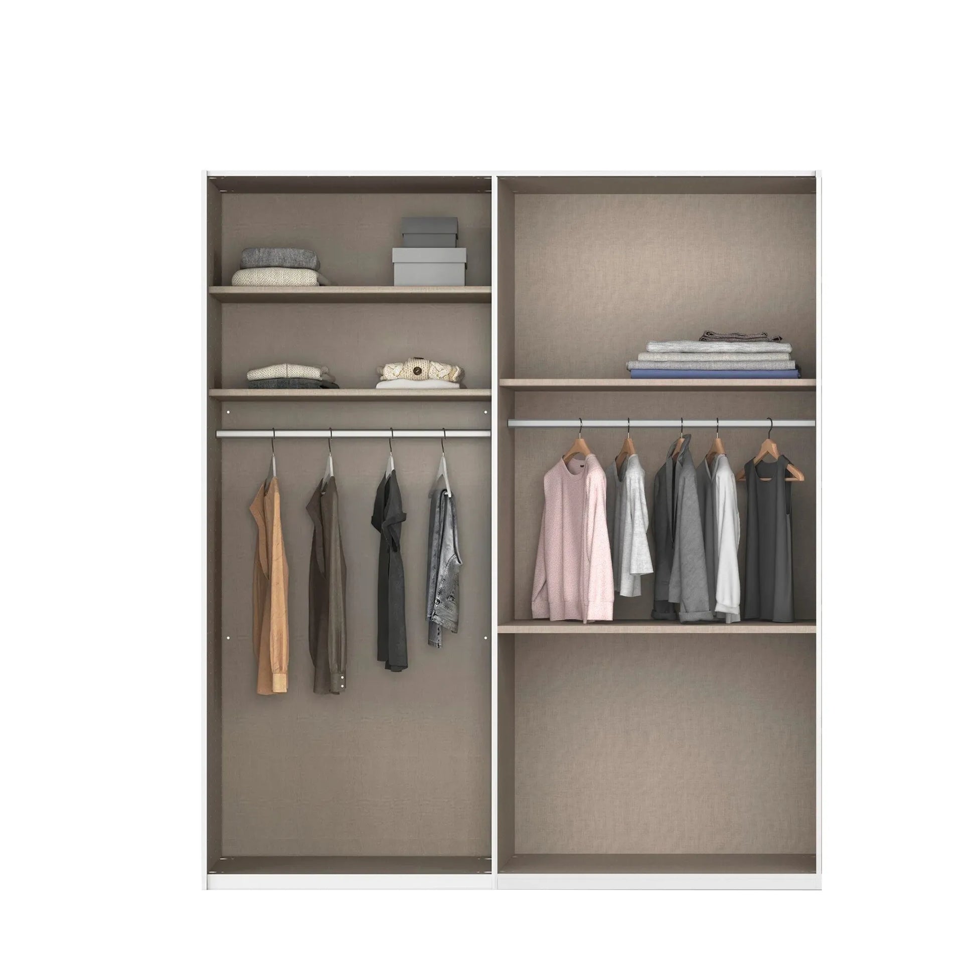 Interior of Rauch Miramar 4 Door Full Mirror Wardrobe with Drawers