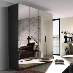 Rauch Miramar Crystal 4 Door Full Mirror Wardrobe with 3 Large Drawers