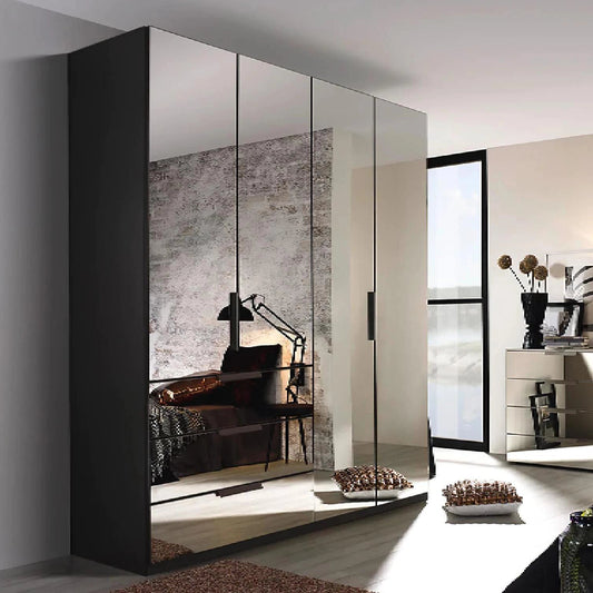 Rauch Miramar Crystal 4 Door Full Mirror Wardrobe with 3 Large Drawers