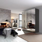Rauch Miramar 4 Door Full Mirror Wardrobe with Drawers Graphite Carcase Colour