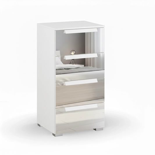 Rauch Crystal 4 Drawer Narrow Chest in white 