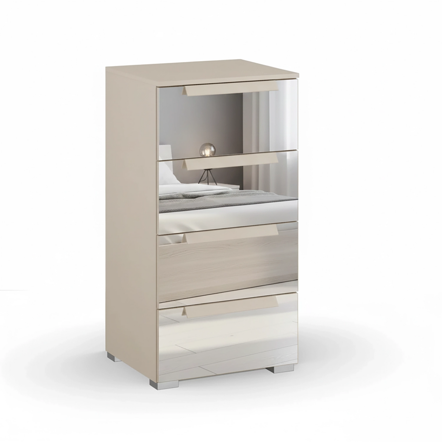 Rauch Crystal 4 Drawer Narrow Chest in champagne