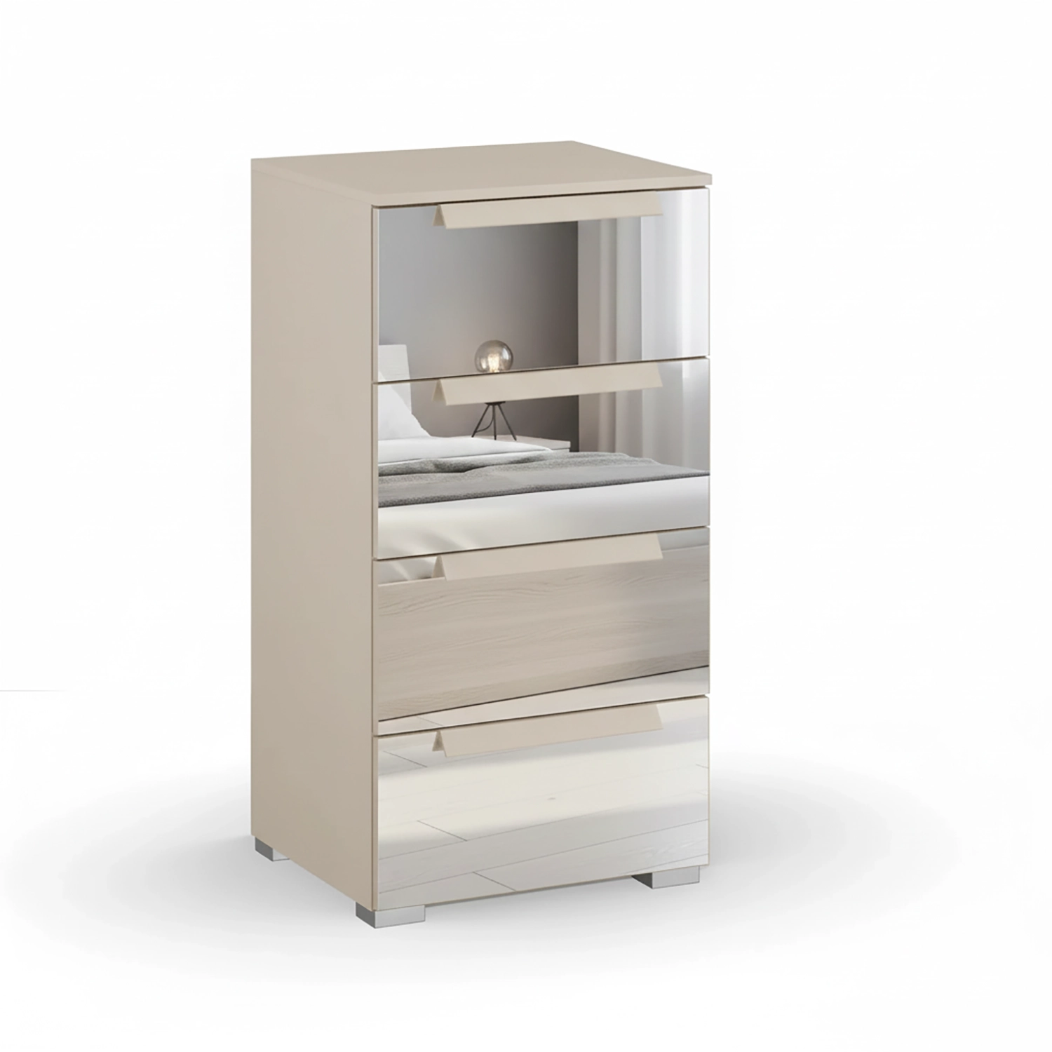 Rauch Crystal 4 Drawer Narrow Chest in champagne