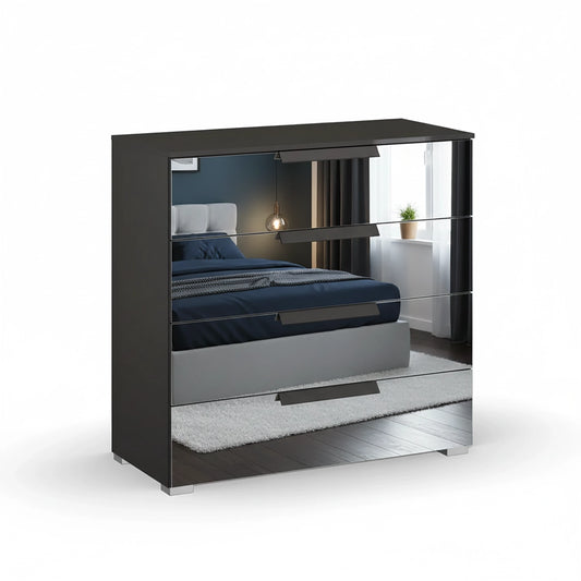 Rauch Crystal 4 Drawer Wide Chest in graphite