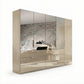 Rauch Crystal 5 Door Colour Glass & Mirror Wardrobe with Drawer in champagne