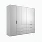 Rauch Miramar 5 Door Full Mirror Wardrobe with Drawer in Silk Grey