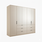 Rauch Miramar 5 Door Full Mirror Wardrobe with Drawers in Champagne