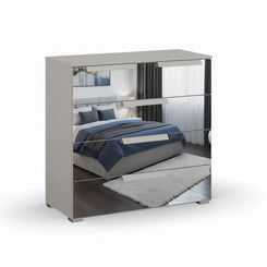 Rauch Crystal 5 Drawer Chest in silk grey